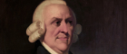 Adam Smith painting with a close up of his face. Source: Kirkclady papers