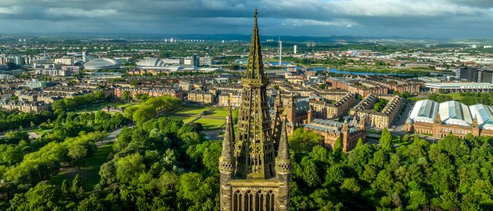 University of Glasgow tower towards the Clyde