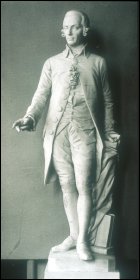 A marble statue of Adam Smith by the Austrian sculptor Hanns Gasser (1817-1868), c1867.  (Courtesy of the Hunterian Museum and Art Gallery (GLAHA Ref: 44315), University of Glasgow.)