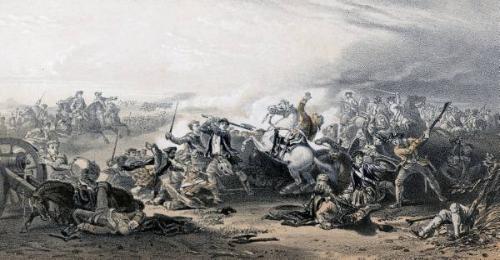 Painting depicting the death of Colonel Gardiner at the Battle of Prestonpans