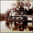 Photograph of the expedition boat, from an album recording John Graham Kerr's expedition to the Rio Pilcomayo, Paraguay, 1896. (GUAS Ref: DC 6/1230/2. Copyright reserved.) 