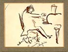Pen & wash drawing of Lamond playing Chopin, 1910 (MS Lamond Ca13-z.24). Links to more information on this manuscript.