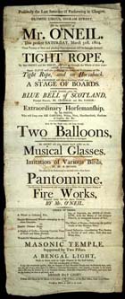 19th century poster for the Olympic Circus on Ingram Street in Glasgow (Ephemera E63) - Links to web exhibition on John Smith
