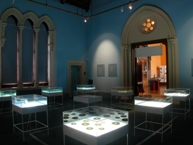 Anne Bevan and Janice Galloway, Rosengarten, 2003. Nine light-tables, wall text and objects. © the Hunterian Museum and Art Gallery, University of Glasgow, 2009.