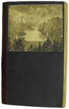 Black cover with image of forest and mountains pasted on. (MS Morgan 917/1)