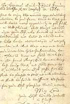 Handwritten letter to General Monck, army officer, 10 January 1660. (MS Gen 210) Links to book of the month article.