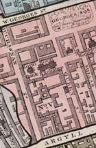 Map of Glasgow showing detail of city centre around George Square, bordered by Buchanan Street, West George Street and Argyle Street, 1844. (Sp Coll Mu26-a.29) Links to book of the month article.