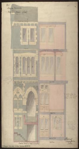 A plan of Professors' Houses designed by Gilbert Scott for the University