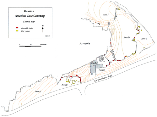 Map of Kourion's Amathous Gate Cemetery