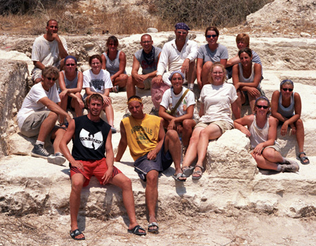 The 1999 team on the quarried outcrop in Area A