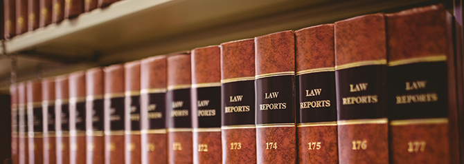 Law reports on shelf