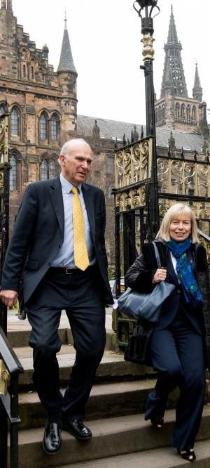 Vince Cable at announcement of £10m SMS-IC funding 13/3/14 with Anna Dominiczak.