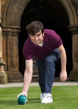 PhD student Muhammad Shahzad who is competing in lawn bowls for Pakistan at the 2014 Glasgow Commonwealth Games.
