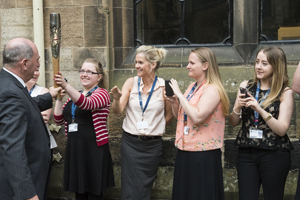 Commonwealth Business Conference - staff with Queen's Baton