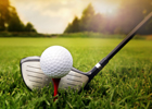Image of a golf club addressing the ball