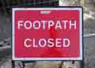 Image of a footpath closed notice