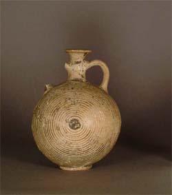 Pilgrim Flask GLAHM D.229, Produced in Greece, Found in Cyprus,Late Bronze II (1400-1200 B.C.)