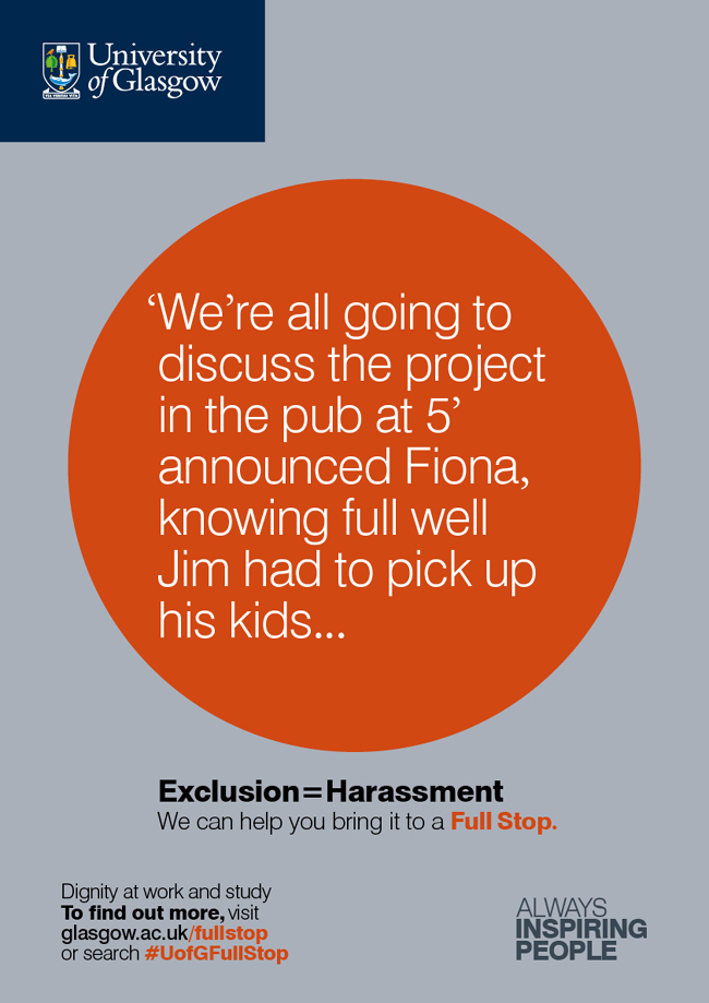 Image of FullStop poster 17 - exclusion equals harassment