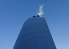 Image of the exhaust stack from the Combined Heat and Power engine (CHP)