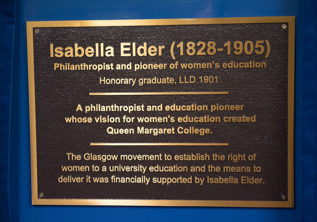 Image of the inscribed plaque for the Isabella Elder Building
