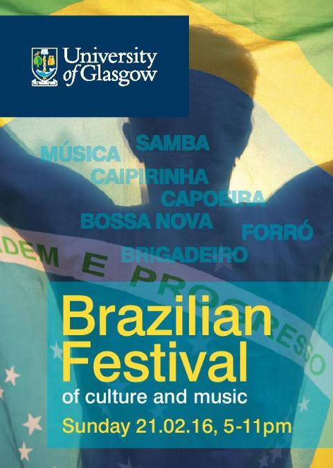 Front page for the flyer of the Brazilian Festival on Sunday 21 February 2016