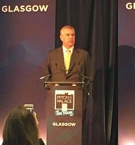 Image of the Duke of York speaking at the Pitch at Palace event