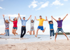 Image of happy people on a beach