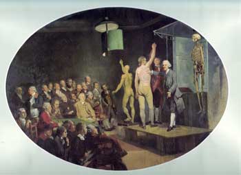 William Hunter lecturing at the Royal Academy of Arts, oil painting by Johann Zoffany, c. 1772. (Royal College of Physicians of London)