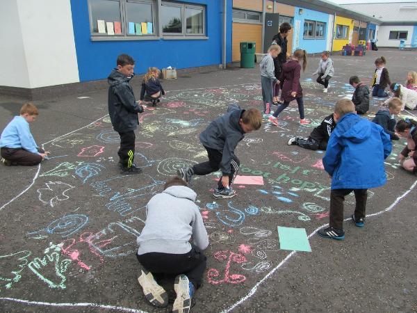 using the Cochno Stone as a learning aid in a Lanarkshire primary school