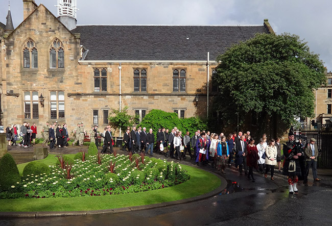 Image of the act of remembrance procession for the Battle of the Somme