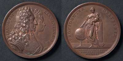Birth of Prince Charles, Young Pretender, bronze, Italy, 1720