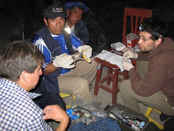 Image of Daniel Streicker and project workers in Peru