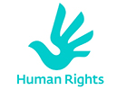 Image of a human rights dove symbol in aqua