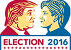 Image of Trump and Clinton for the US election 2016