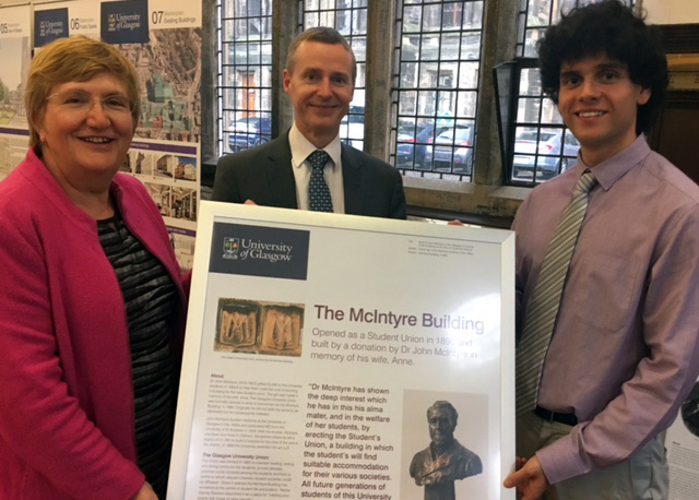 Lesley Richmond, David Newall and Ameer Ibrahim rename the McIntyre Building in October 2016