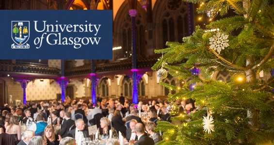 Diners and decorations at the 2015 University Christmas Dinner