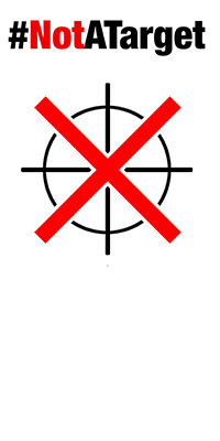 Image of the MSF #NotATarget campaign logo