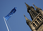 Image of the EU flag and University Tower