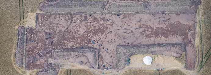 Aerial view of Millhaugh Excavations 2016 (CB16)