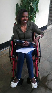 Aline, one of the recipients of a laptop donated via Glasgow ARM in 2016