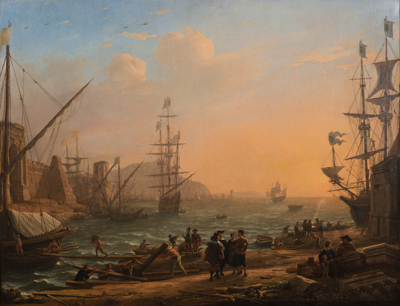 Claude Gellée, known as Claude Lorrain, Evening: A Seaport at Sunset, 1638.