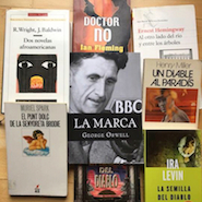 A photograph of books in the Spanish language