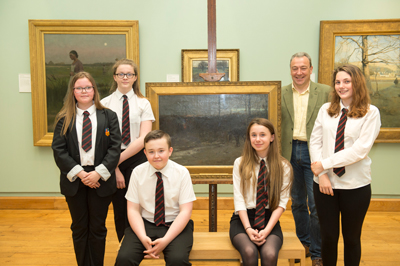 Jim Carruth, Poet Laureate of Glasgow and pupils from Lochend Community High School. 