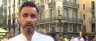 Image of the UofG Rector, Mr Aamer Anwar, speaking on BBC News from Barcelona, courtesy BBC.