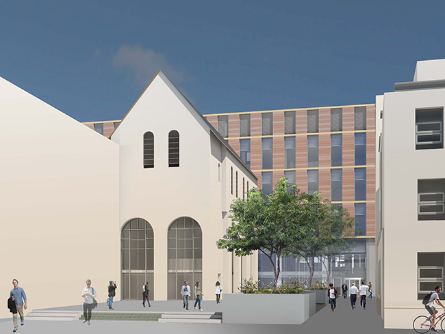 Impression of the proposed Research Hub building from Church Street - September 2017