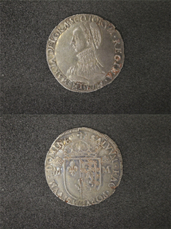 Mary Queen of Scots, testoon, 1561, third period, silver, Edinburgh, The Lord Stewartby Collection 2984