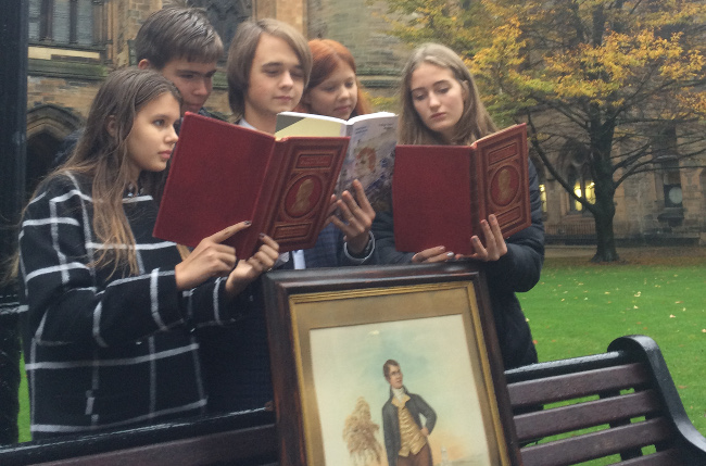Russian students from St Petersburgh visited the University of Glasgow to take part in lectures about Robert Burns