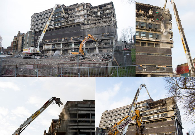 Images of the start of demolition on the former Western Infirmary site