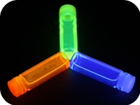 Glowing plastic containers