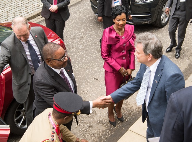 Malawi president arrives